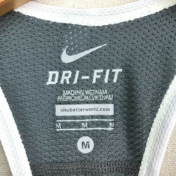 Nike Women's Medium Dri-Fit Racerback Tank w/Mesh Back Neon Orange And Dark Gray - Picture 9 of 12